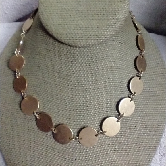 Goldtone disks toggle chain necklace - Picture 1 of 3
